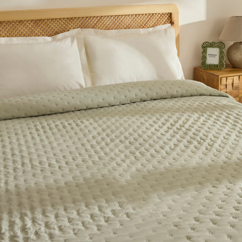 Breezy Bedspread Sage Green 230x240 Cm  