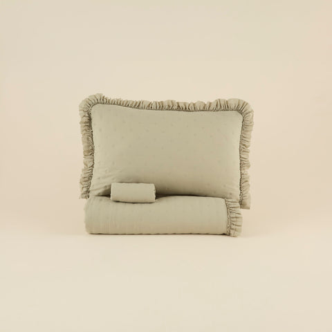 Fiona Bettüberwurf Set Salbeigrün 230x240cm + 2(50x70) cm