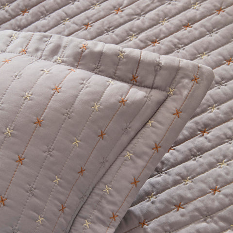 Margot Bettüberwurf Set Grau 230x240cm + 2(50x70) cm