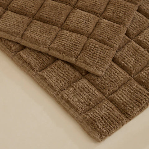 Karaca Simon Bath Mat Set, 60 × 90 cm + 40 × 60 cm, Brown