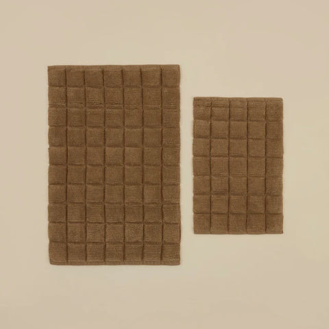 Karaca Simon Bath Mat Set, 60 × 90 cm + 40 × 60 cm, Brown