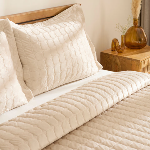 Karaca Alice Tagesdecken-Set, Doppelbett, Beige