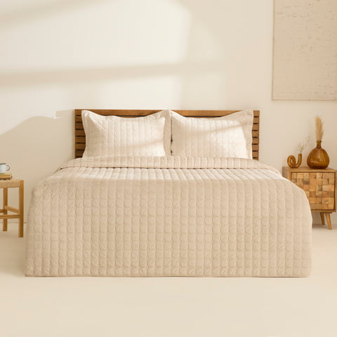 Karaca Alice Tagesdecken-Set, Doppelbett, Beige