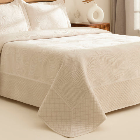Karaca Lean Bedspread, Double, Ecru