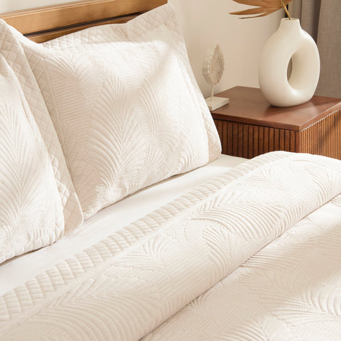Karaca Lean Bedspread, Double, Ecru