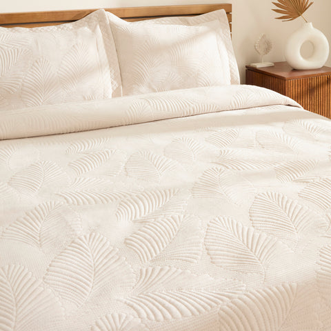 Karaca Lean Bedspread, Double, Ecru