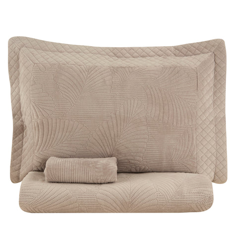 Karaca Lean Bedspread Set, Double, Light Grey