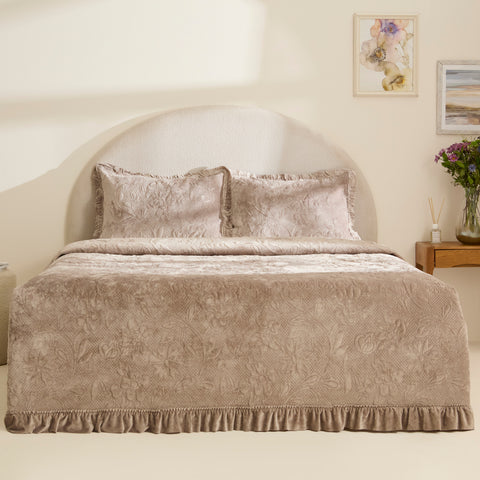 Karaca Audrey Bedspread Set, Double, Grey