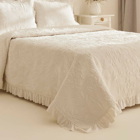Karaca Audrey Bedspread Set, Single, Ecru