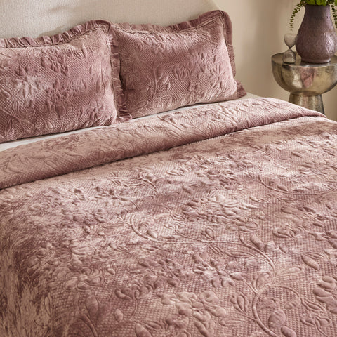 Karaca Audrey Bedspread, Double, Rose