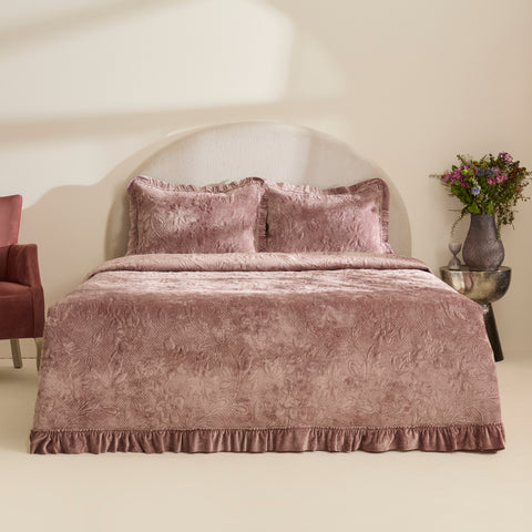 Karaca Audrey Bedspread, Double, Rose