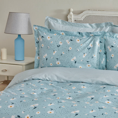 Karaca Daisy 100% Baumwolle Einzelbett Bettwäsche Set, Mint