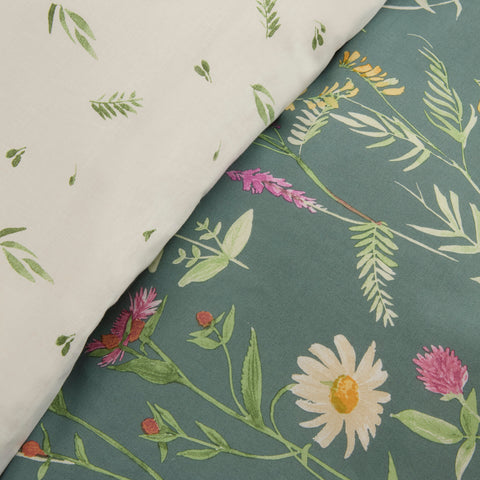 Karaca Evergreen Renforcé Bettwäsche-Set, Einzelbett, Grün