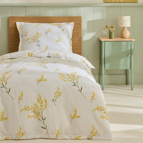 Karaca Loretta Renforcé Bettwäsche-Set, Einzelbett, Gelb