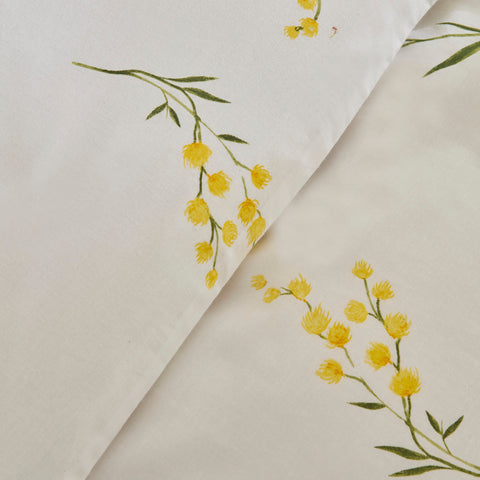 Karaca Loretta Renforcé Bettwäsche-Set, Einzelbett, Gelb