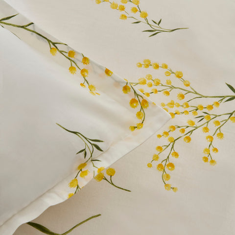 Karaca Loretta Renforcé Bettwäsche-Set, Einzelbett, Gelb