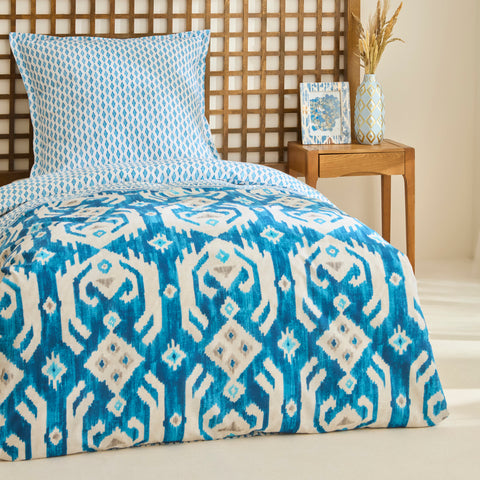 Karaca Neos Renforcé-Bettbezug-Set, Blau