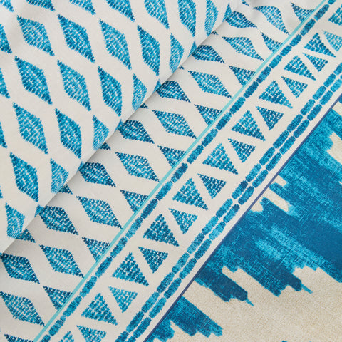 Karaca Neos Renforcé-Bettbezug-Set, Blau