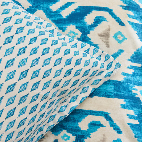 Karaca Neos Renforcé-Bettbezug-Set, Blau