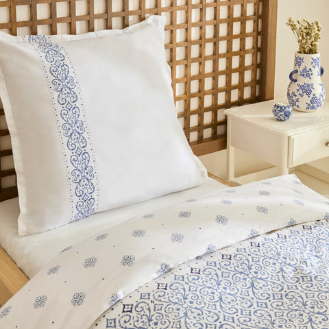 Karaca Marino Renforcé Duvet Cover Set, Single, Blue