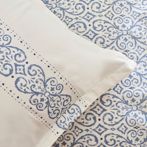 Karaca Marino Renforcé Duvet Cover Set, Single, Blue