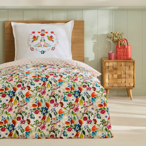 Karaca Parlin Ranforce Nevresim Takımı, Tek Kişilik, Fuşya