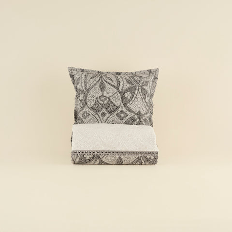 Karaca Santi Percale Duvet Cover Set, Black