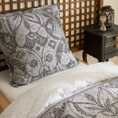 Karaca Santi Percale Duvet Cover Set, Black