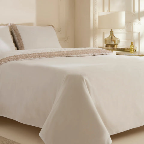 Karaca Nile Bettbezug-Set aus 100 % türkischer Baumwolle, Doppelbett, Weiß