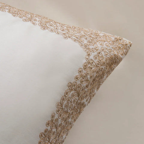 Karaca Nile Bettbezug-Set aus 100 % türkischer Baumwolle, Doppelbett, Weiß