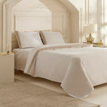 Karaca Nile Bettbezug-Set aus 100 % türkischer Baumwolle, Doppelbett, Weiß