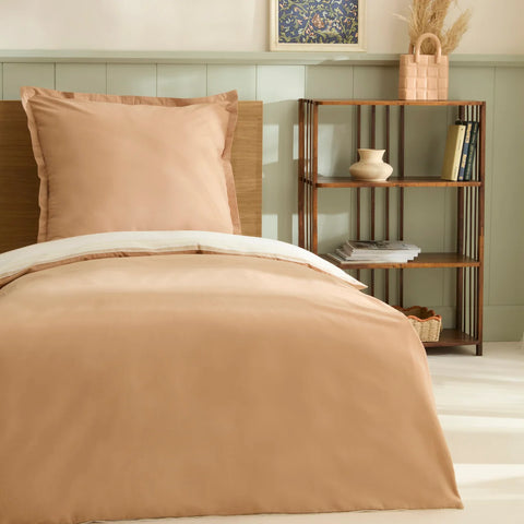 Karaca Vera Bettbezug-Set aus 100 % türkischer Baumwolle, Doppelbett, Beige