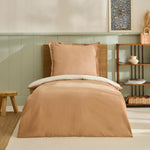 Karaca Vera Bettbezug-Set aus 100 % türkischer Baumwolle, Einzelbett, Beige