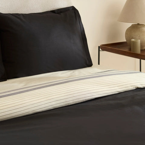 Karaca Marta Bettbezug-Set aus 100 % türkischer Baumwolle, Doppelbett, Schwarz