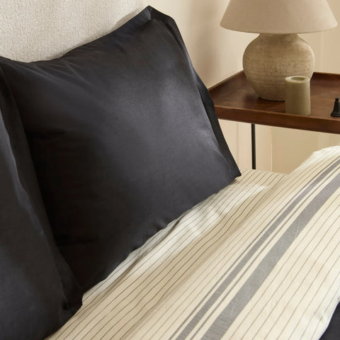 Karaca Marta Bettbezug-Set aus 100 % türkischer Baumwolle, Doppelbett, Schwarz