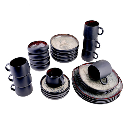 Karaca Black Galactic Reactive 4 Teilig Suppenteller-set