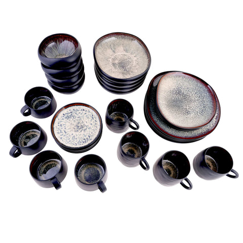 Karaca Black Galactic Reactive 4 Teilig Suppenteller-set