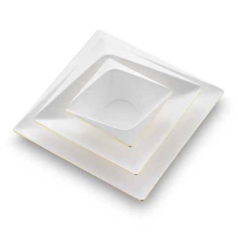 Jumbo Fold Gold 58-Piece Square Dinner Set for 12 Persons