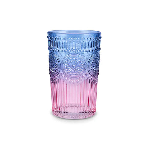 Karaca Sunflower Trinkglas 332 ml, Blau Rosa