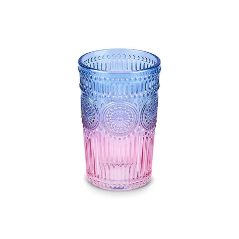 Karaca Sunflower Trinkglas 332 ml, Blau Rosa