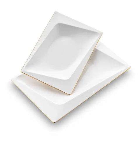 Jumbo Fold Gold 58-Piece Square Dinner Set for 12 Persons