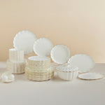 Karaca Fine Pearl Extra Shell 55-Piece 12-Person Dinner Set Gold