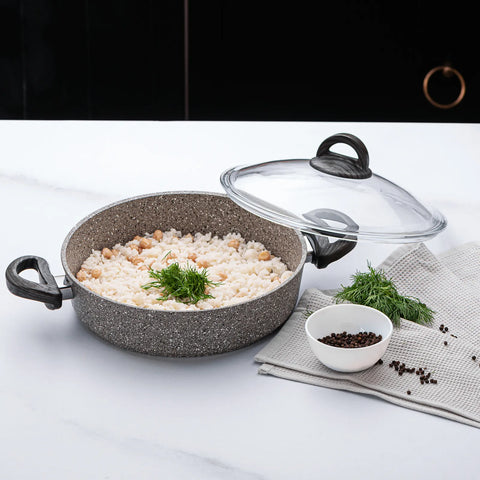 Karaca Dark Silver Bio Granit Flachtopf 26 cm