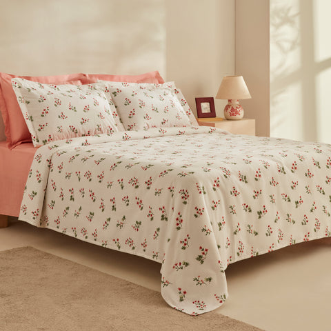 Karaca Silvie Ranforce Fırfırlı Nevresim Takımı, Çift Kişilik, Kırmızı