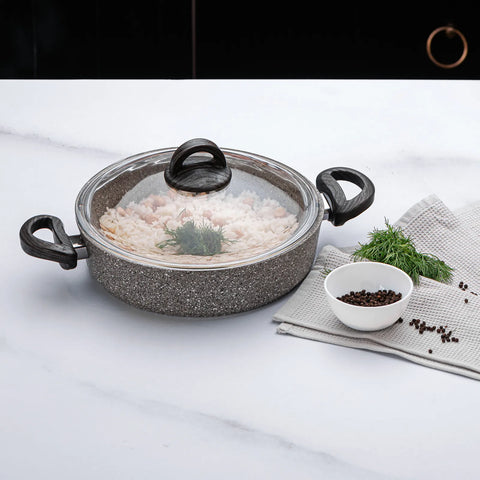 Karaca Dark Silver Bio Granit Flachtopf 26 cm