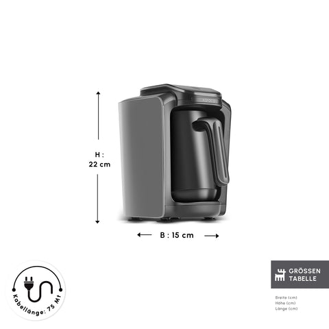 Karaca Hatır Neo Türkische Kaffeemaschine mit Milch – Space Grey