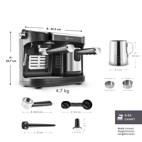 Karaca Hatır Perfetto Espresso und Türkischer Kaffee Maschine INOX