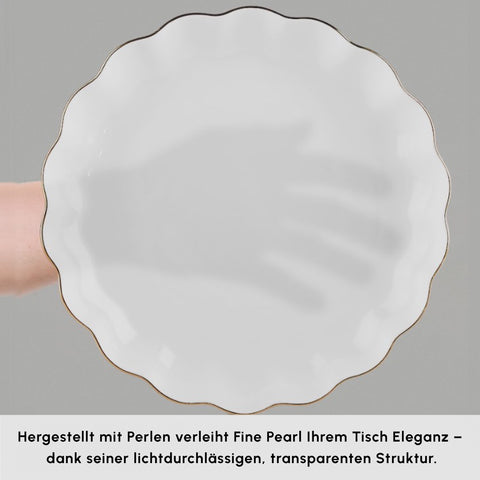 Karaca Fine Pearl Extra Shell 55-Piece 12-Person Dinner Set Gold