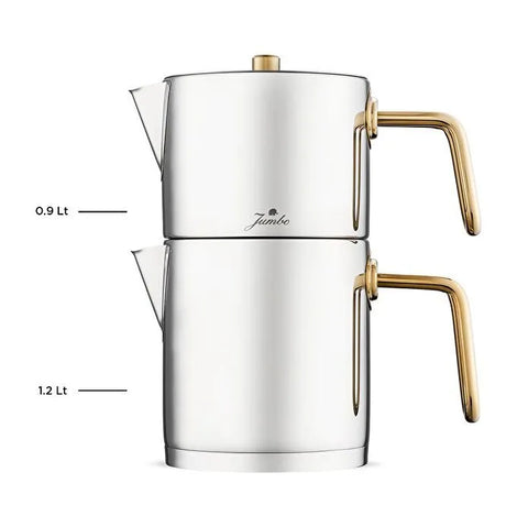 Jumbo Metalix Titanyum Gold Teekanne mit Induktionsboden, Midi-Größe