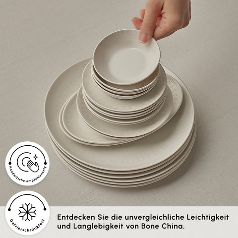 Karaca Artiste Bone China 6 Kişilik 20 Parça Yemek Takımı, Beyaz